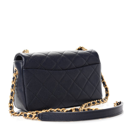 Chanel Caviar Quilted Small Fashion Therapy Flap Bag Navy Blue 3 of 11