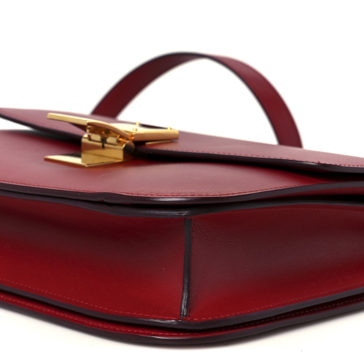 Box Calfskin Medium Classic Box Flap Bag Red