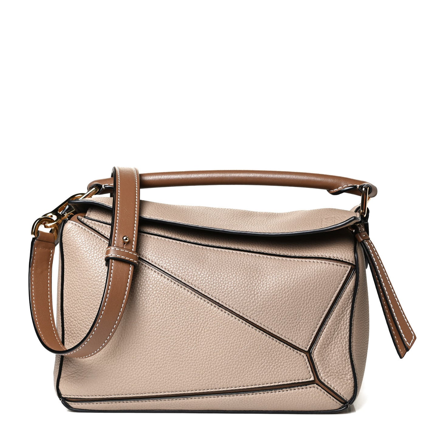 Grained Calfskin Small Puzzle Bag Sand Mink