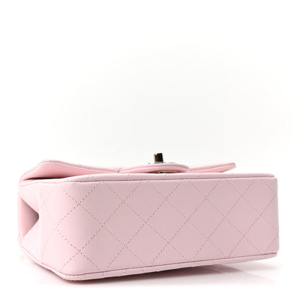 Chanel Lambskin Quilted Mini Top Handle Rectangular Flap Light Pink 3 of 10