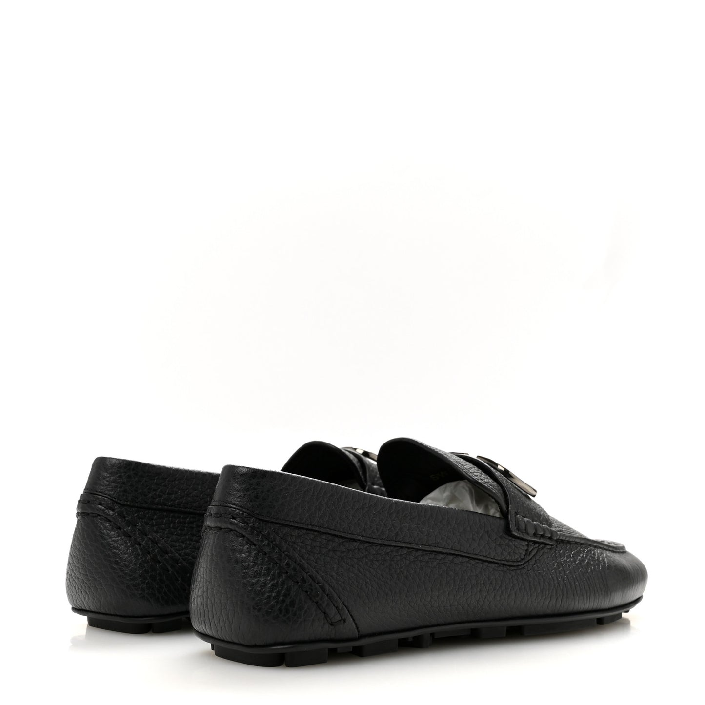 Grainy Calfskin Mens VLogo Driving Loafers 42.5 Black