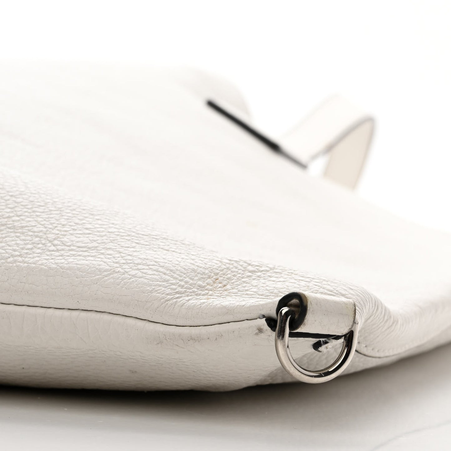 Grained Calfskin Wingman Shopping Tote White
