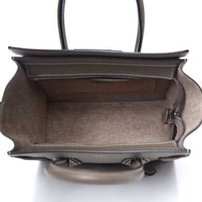 Celine Drummed Calfskin Nano Luggage Souris 5 of 10