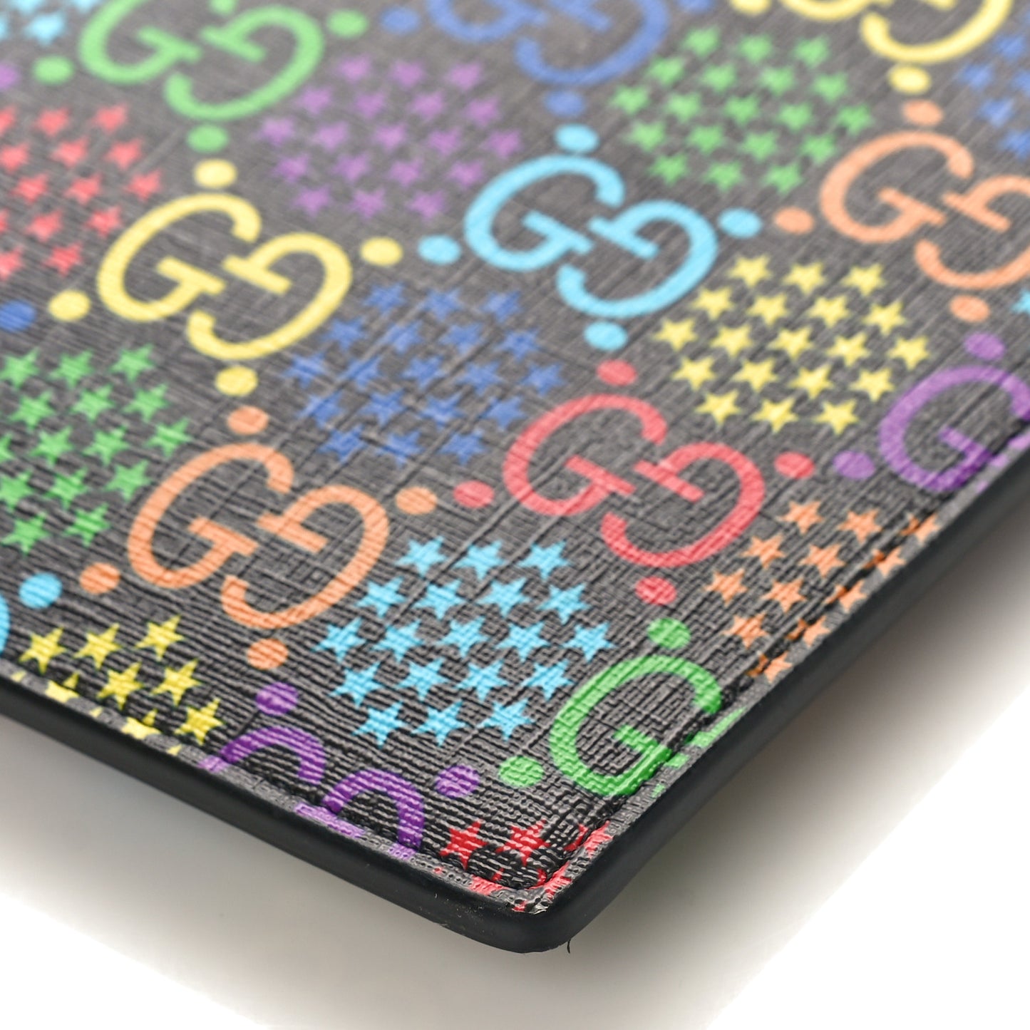 GG Supreme Monogram Psychedelic Zip Wristlet Pouch Black Multicolor