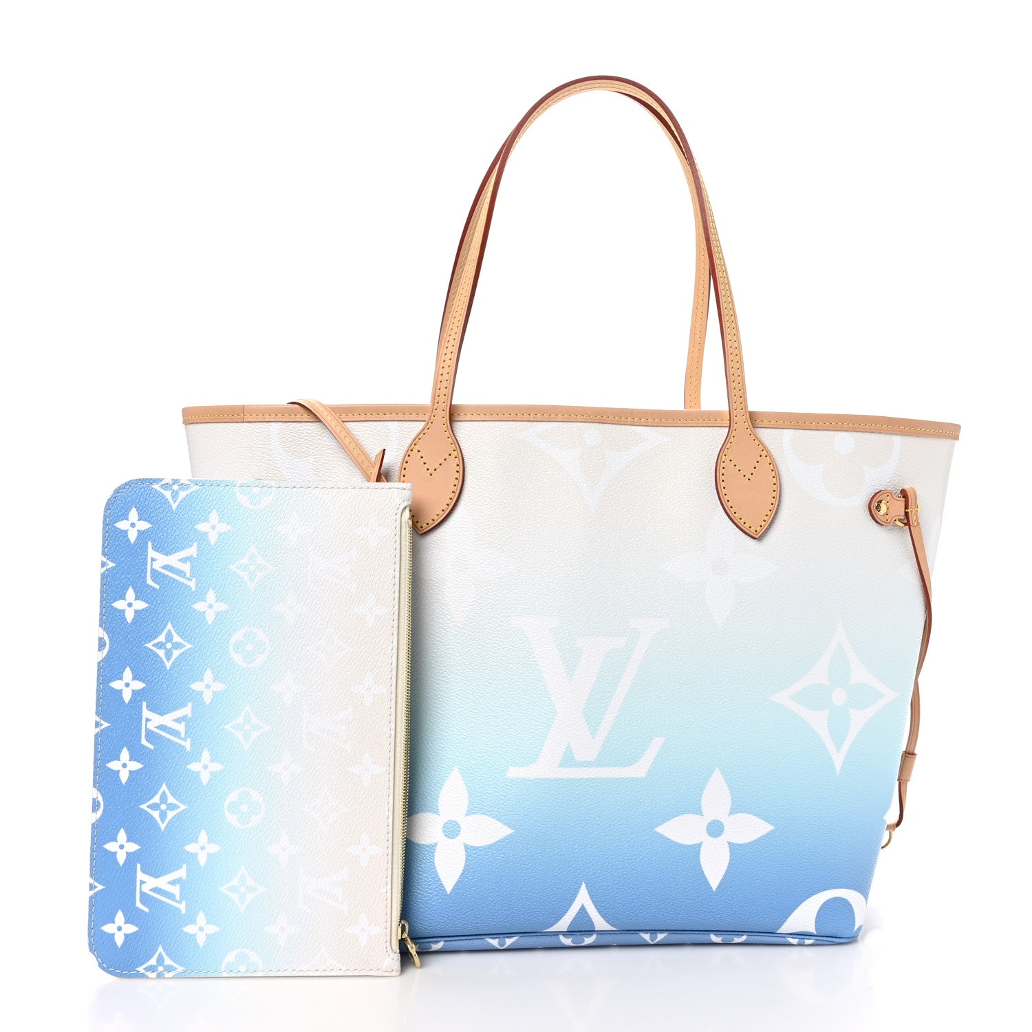 Louis Vuitton Monogram Giant By The Pool Neverfull MM Blue 3 of 10