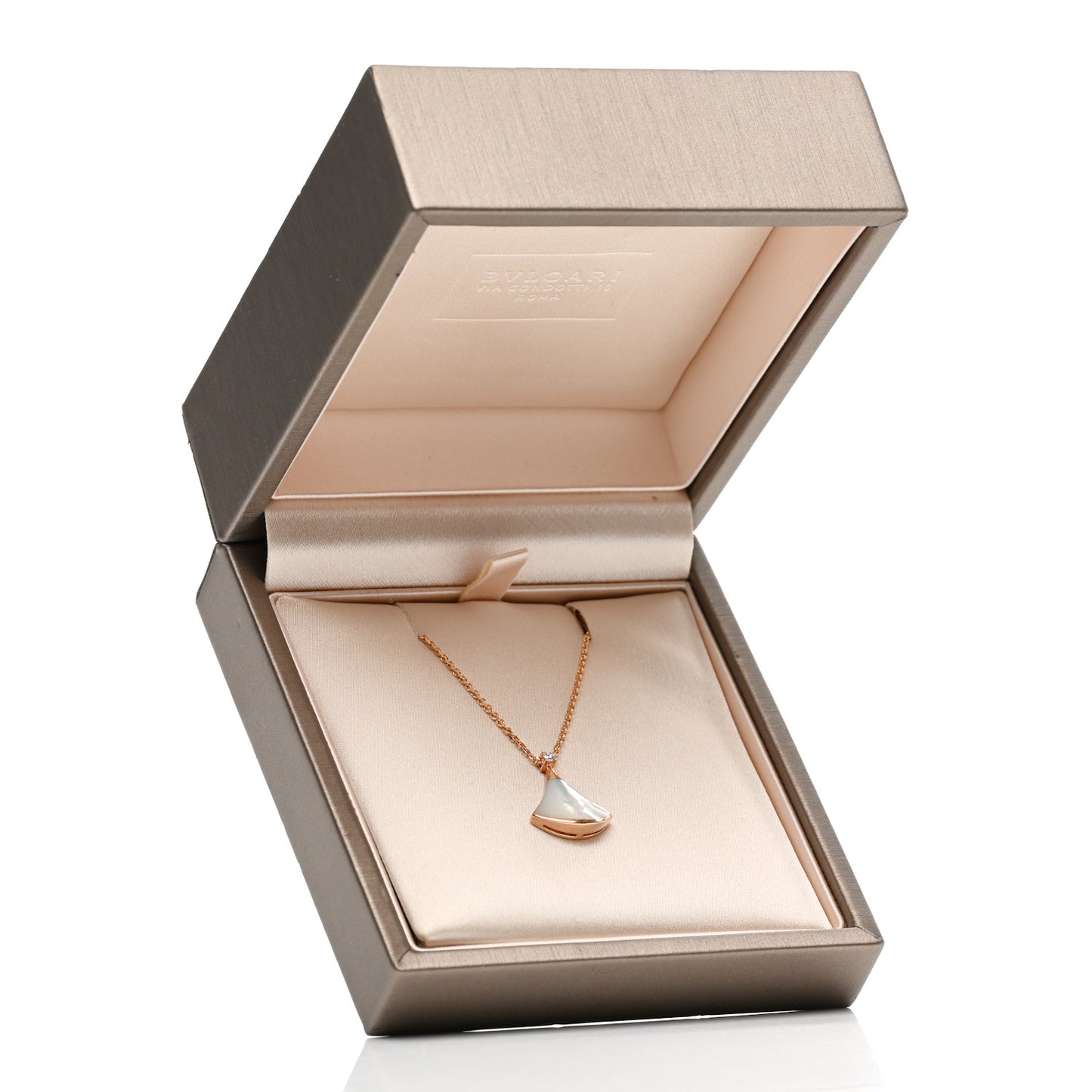 18K Rose Gold Diamond Mother of Pearl Small Divas' Dream Pendant Necklace