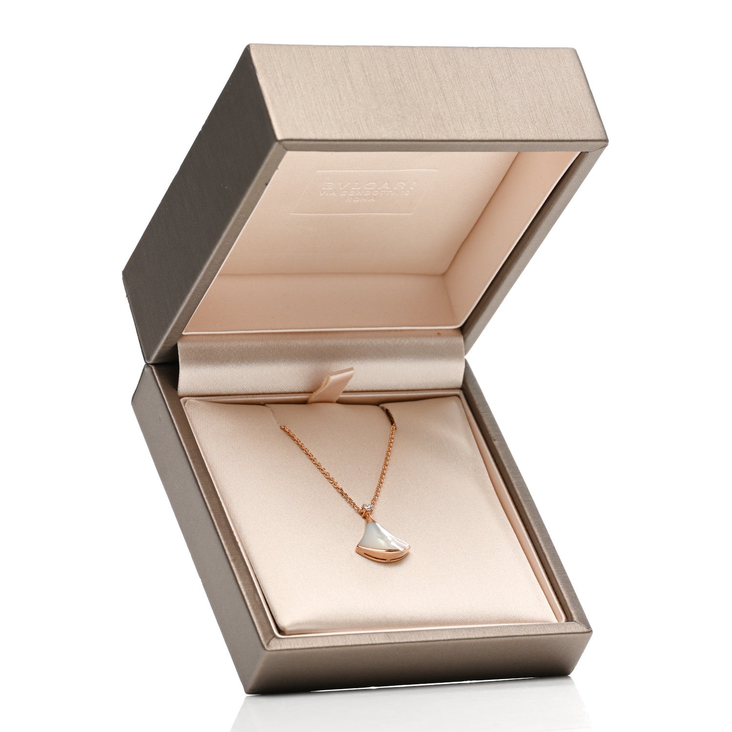 Bulgari 18K Rose Gold Diamond Mother of Pearl Small Divas' Dream Pendant Necklace 5 of 5