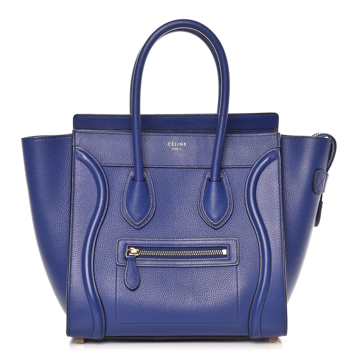 Celine Drummed Calfskin Micro Luggage Indigo 1 of 12