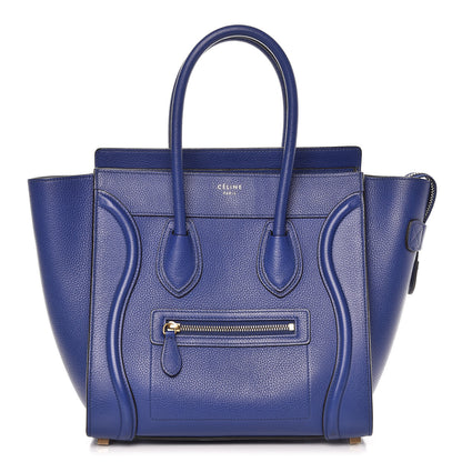 Celine Drummed Calfskin Micro Luggage Indigo 1 of 12