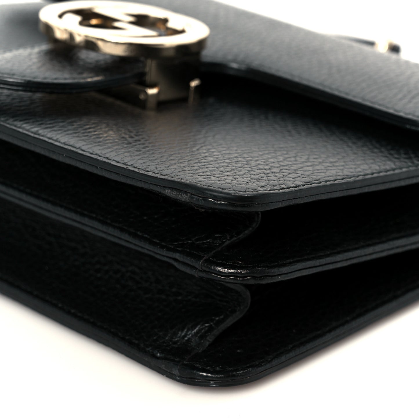 Dollar Calfskin Small Interlocking G Shoulder Bag Black