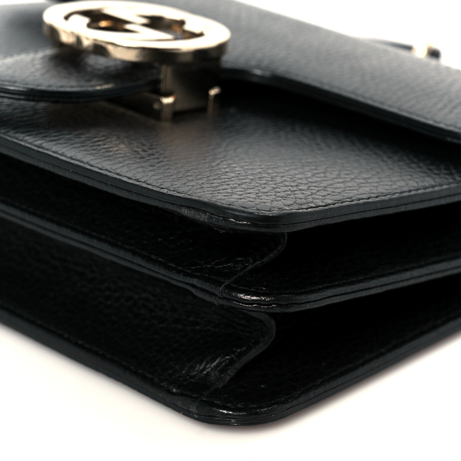 Gucci Dollar Calfskin Small Interlocking G Shoulder Bag Black 11 of 12