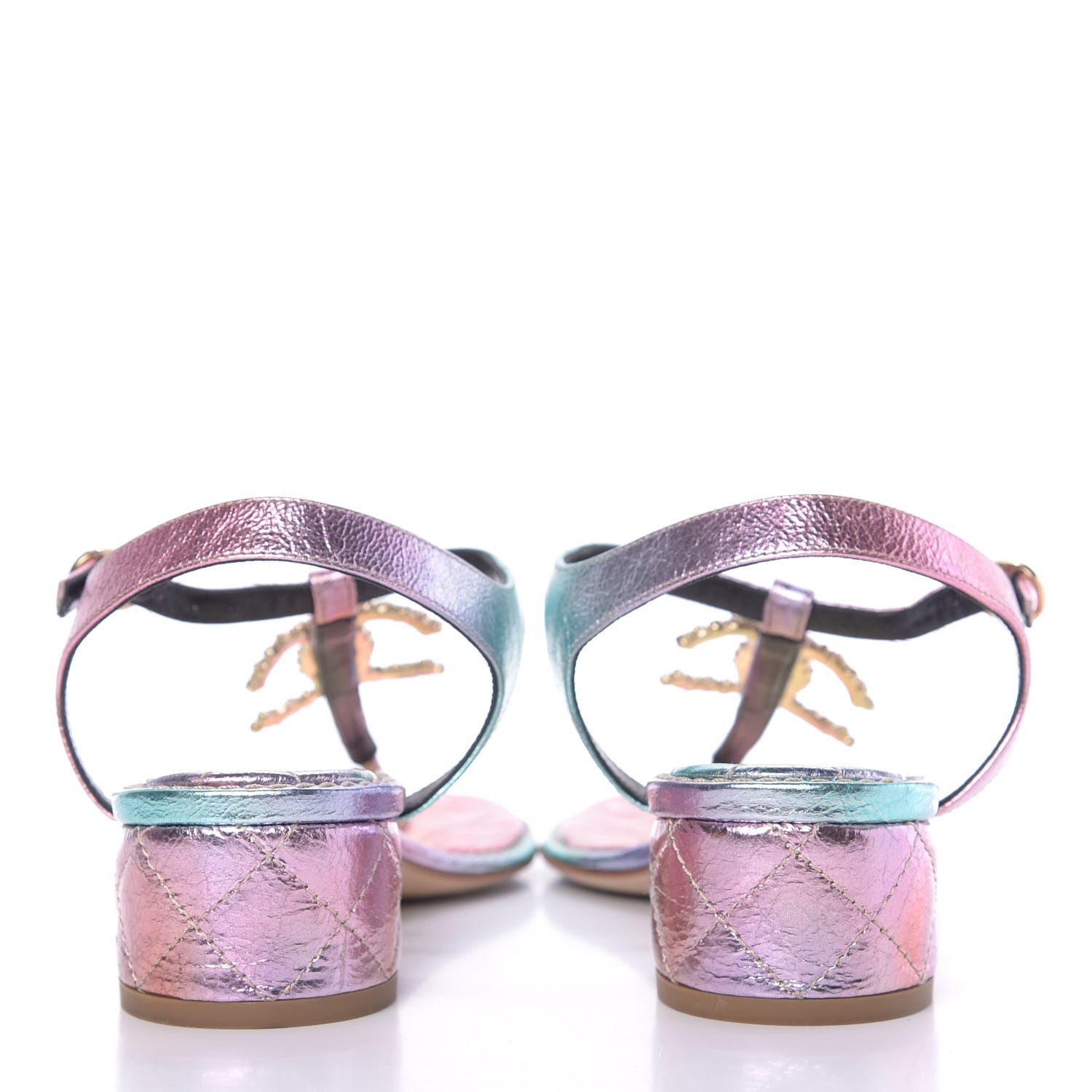 Chanel Goatskin Fantasy CC Pearl Thong Sandals 38 Multicolor 8 of 13
