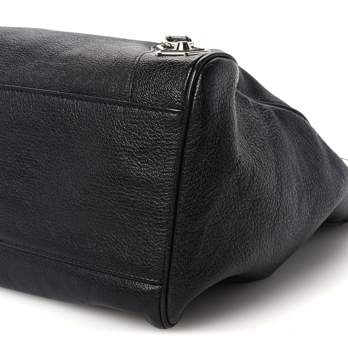 Chevre Silver Metallic Edge Hardware Velo Black