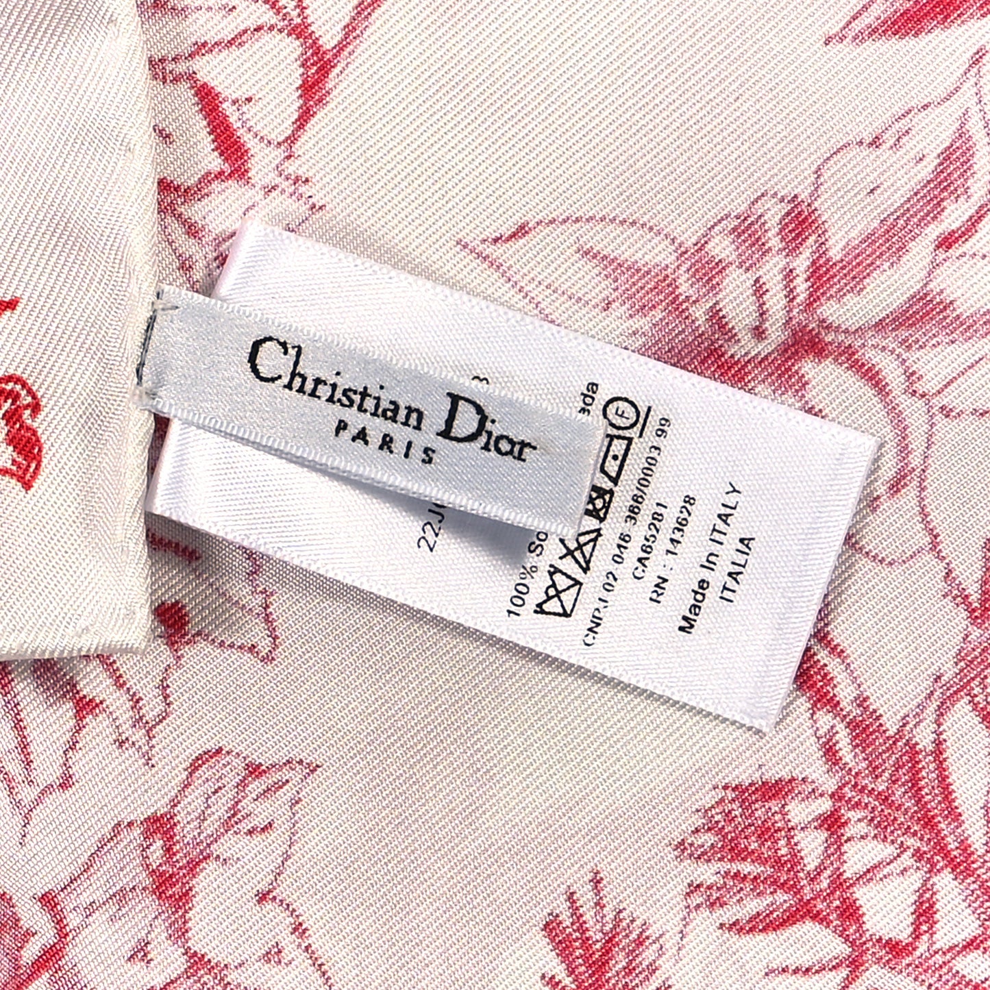 Silk Toile De Jouy Scarf Red