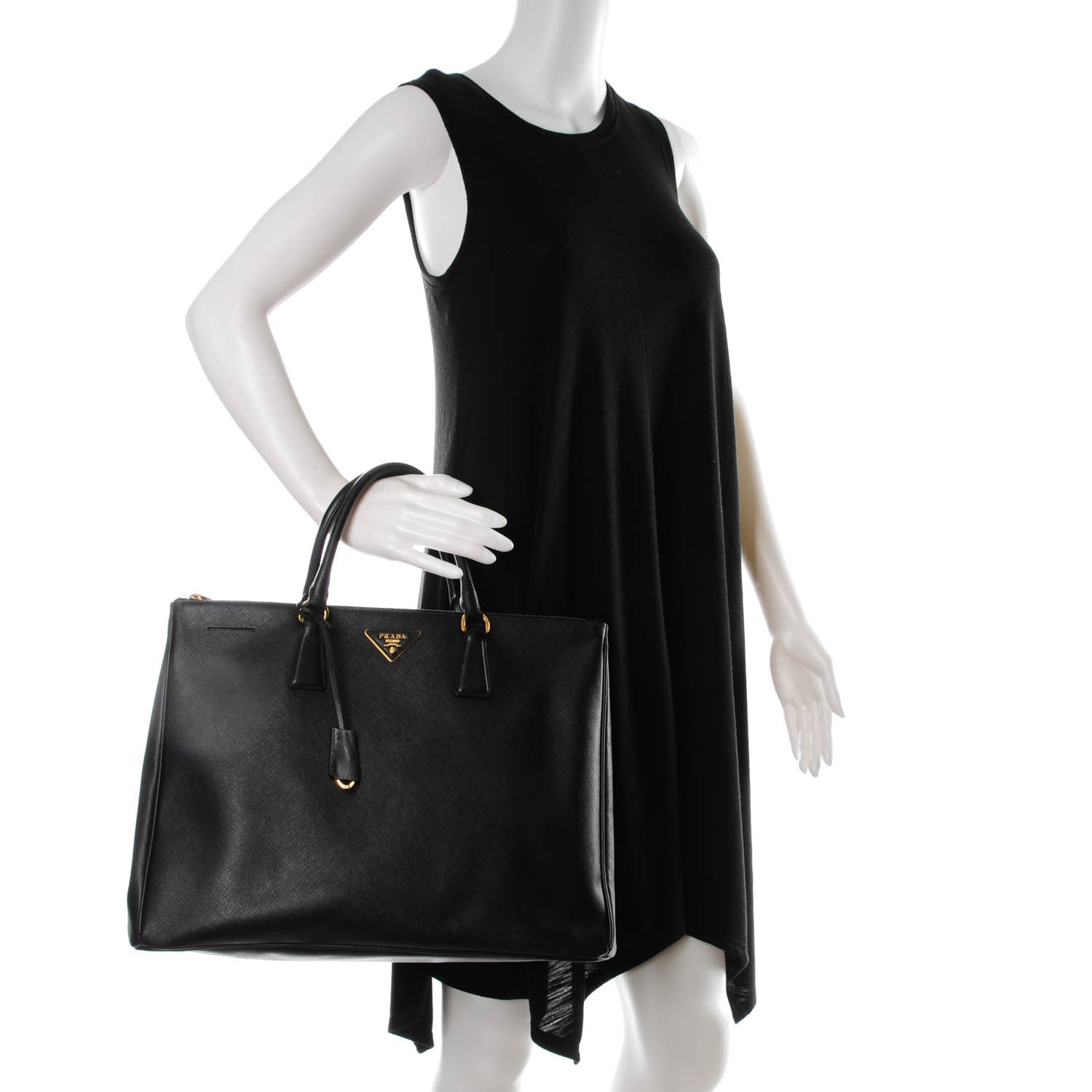 Prada Saffiano Lux Extra Large Galleria Double Zip Tote Black 2 of 9
