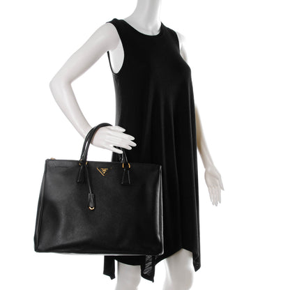 Prada Saffiano Lux Extra Large Galleria Double Zip Tote Black 2 of 9