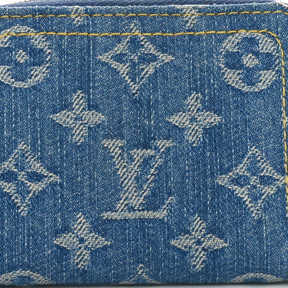 Louis Vuitton Denim Monogram Zippy Coin Purse Blue 7 of 8