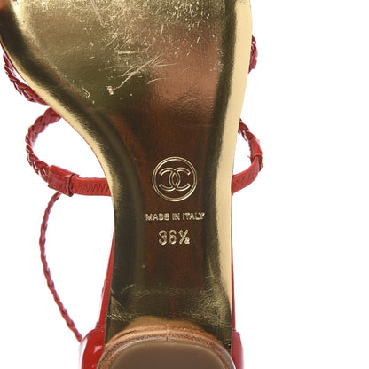 Chanel Patent Rope CC Sandal 36.5 Red 8 of 9