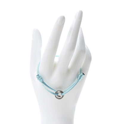 Cartier 18K White Gold Ceramic Trinity Cord Bracelet Sky Blue 2 of 6