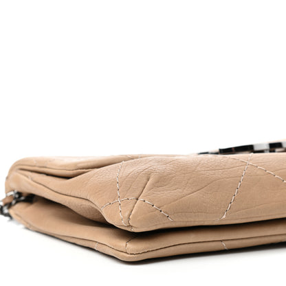 Chanel Washed Calfskin Diamond Stitch Hamptons Clutch With Chain Dark Beige 8 of 10