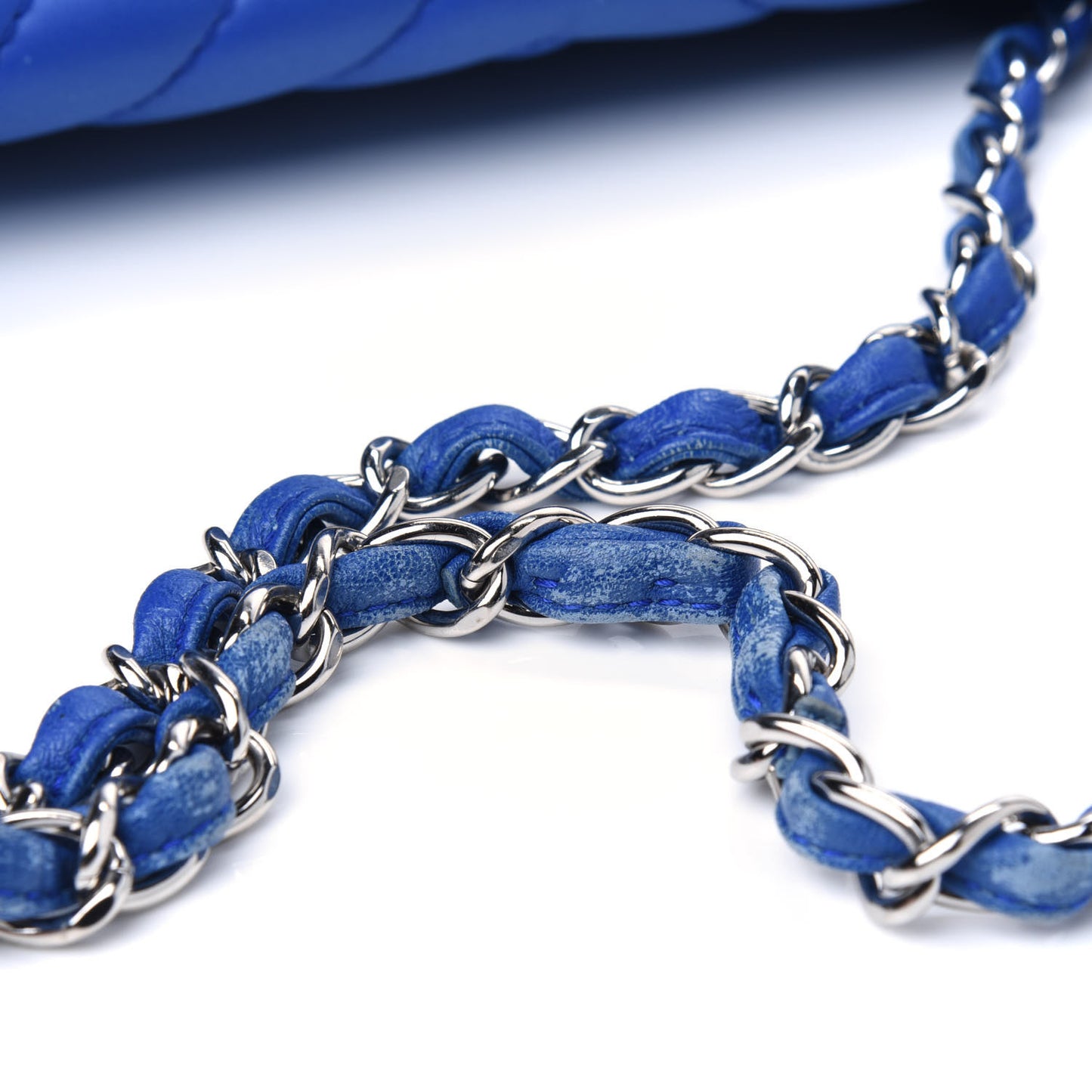 Lambskin Chevron Quilted Maxi Single Flap Blue