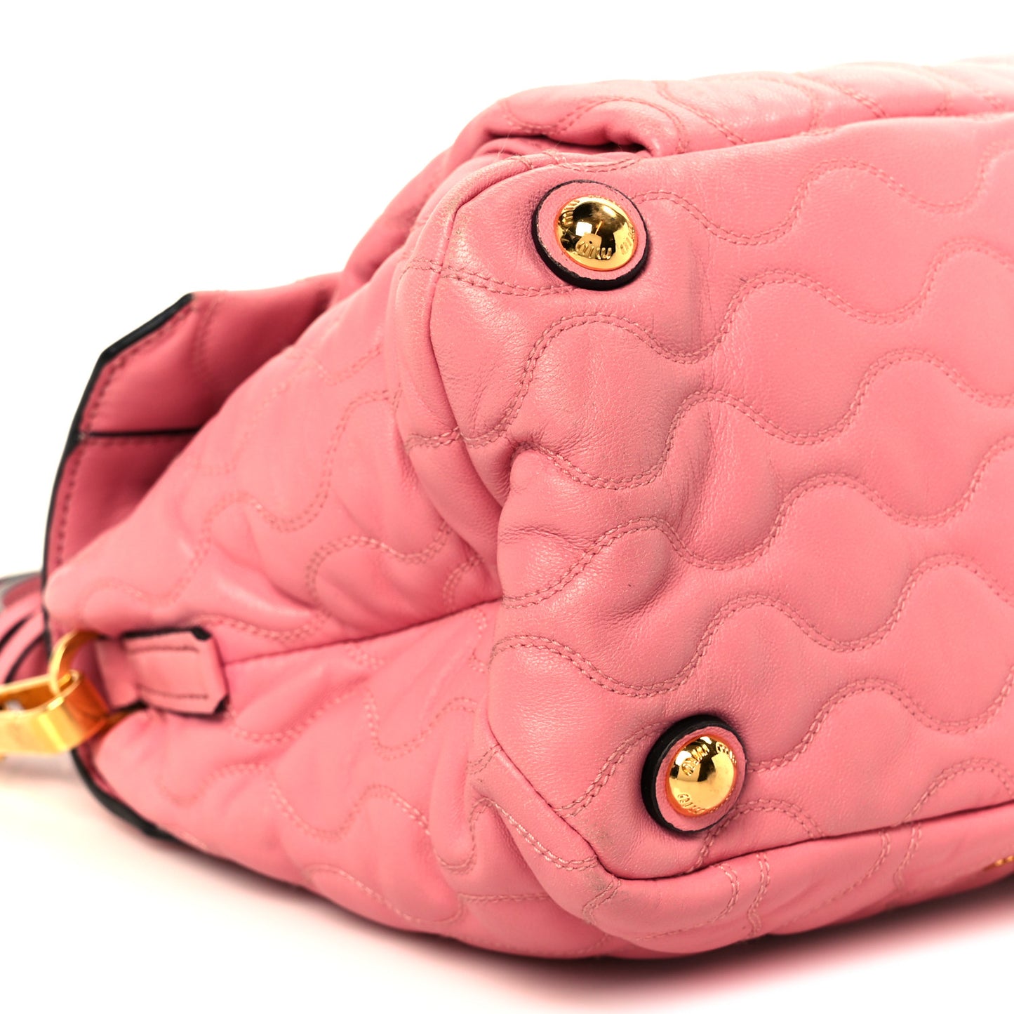 Nappa Padded Top Handle Bag Geranio