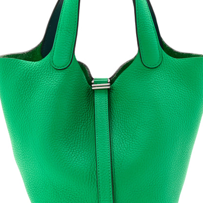 Hermes Taurillon Clemence Swift Eclat Picotin Lock 18 PM Menthe Vert Bosphore 8 of 11