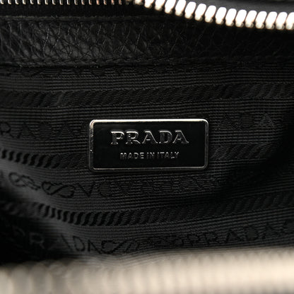 Prada Vitello Daino Print Logo Bowler Black 5 of 15