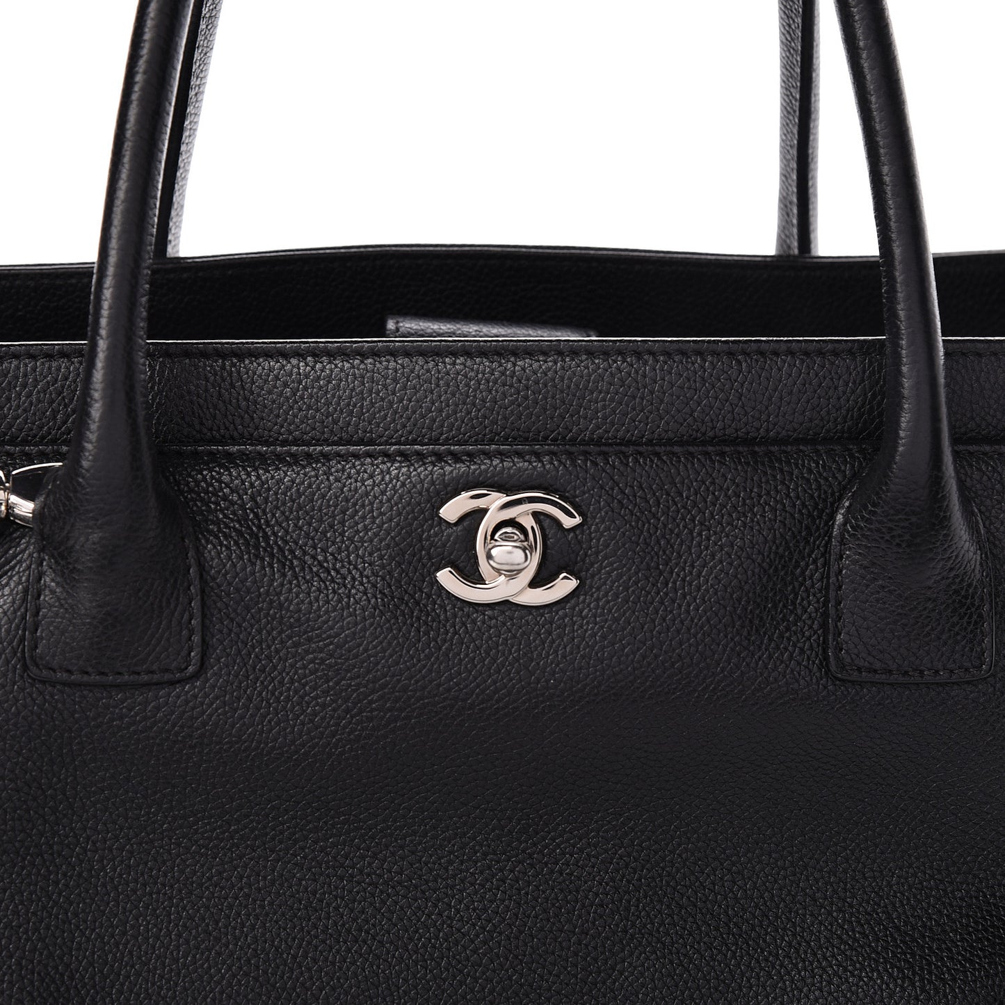 Calfskin Cerf Executive Shopper Tote Black