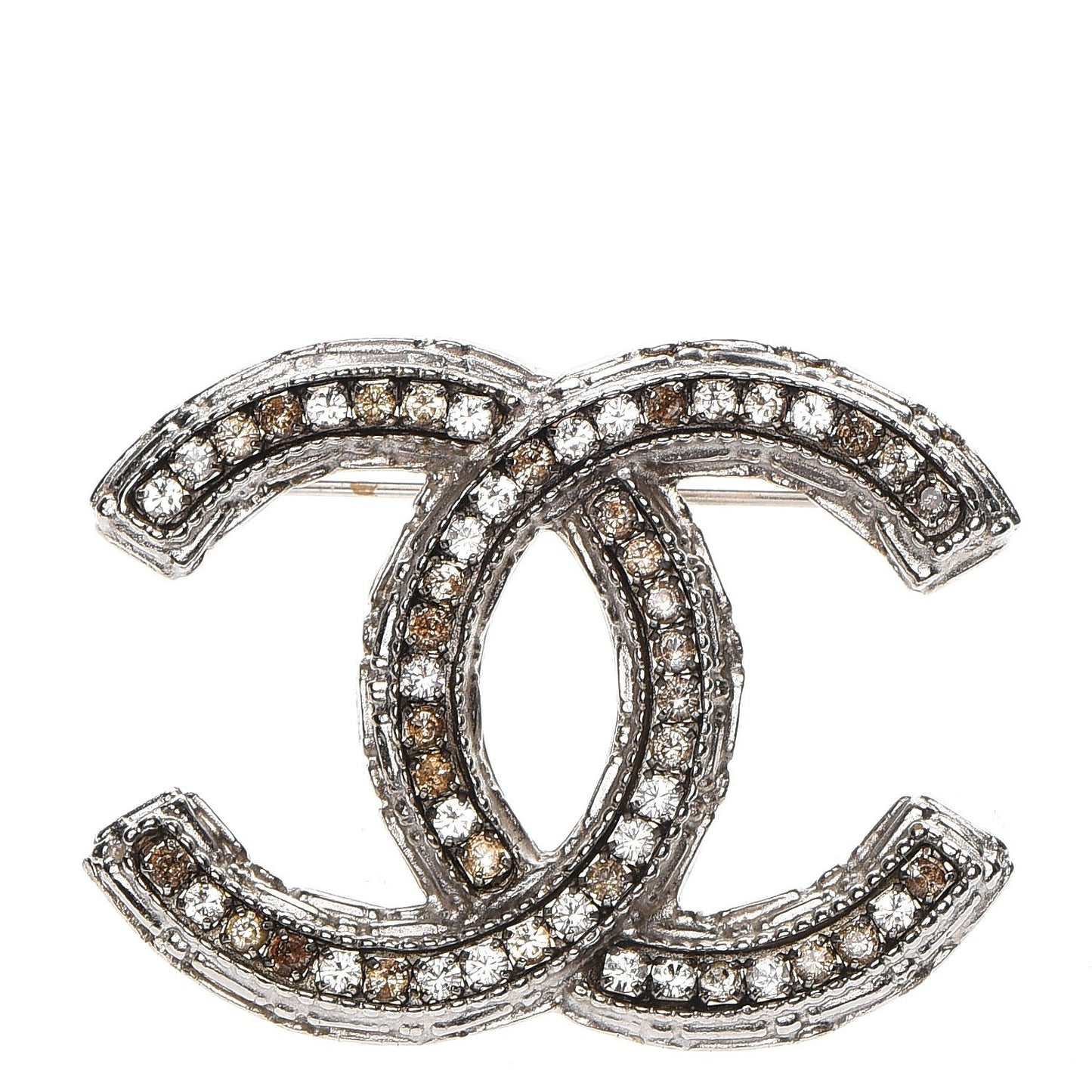 Crystal CC Brooch Silver