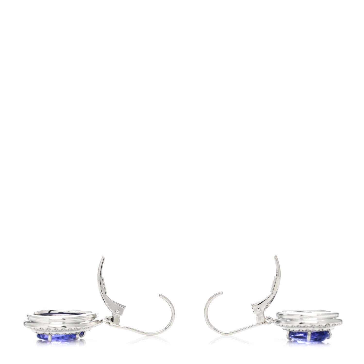 Tiffany Platinum Diamond Tanzanite Soleste Drop Earrings 3 of 4