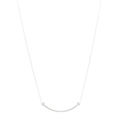 Tiffany Sterling Silver Small T Smile Pendant Necklace 1 of 7
