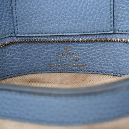 Gucci Dollar Calfskin Small Swing Tote Camelia Mineral Blue 6 of 19