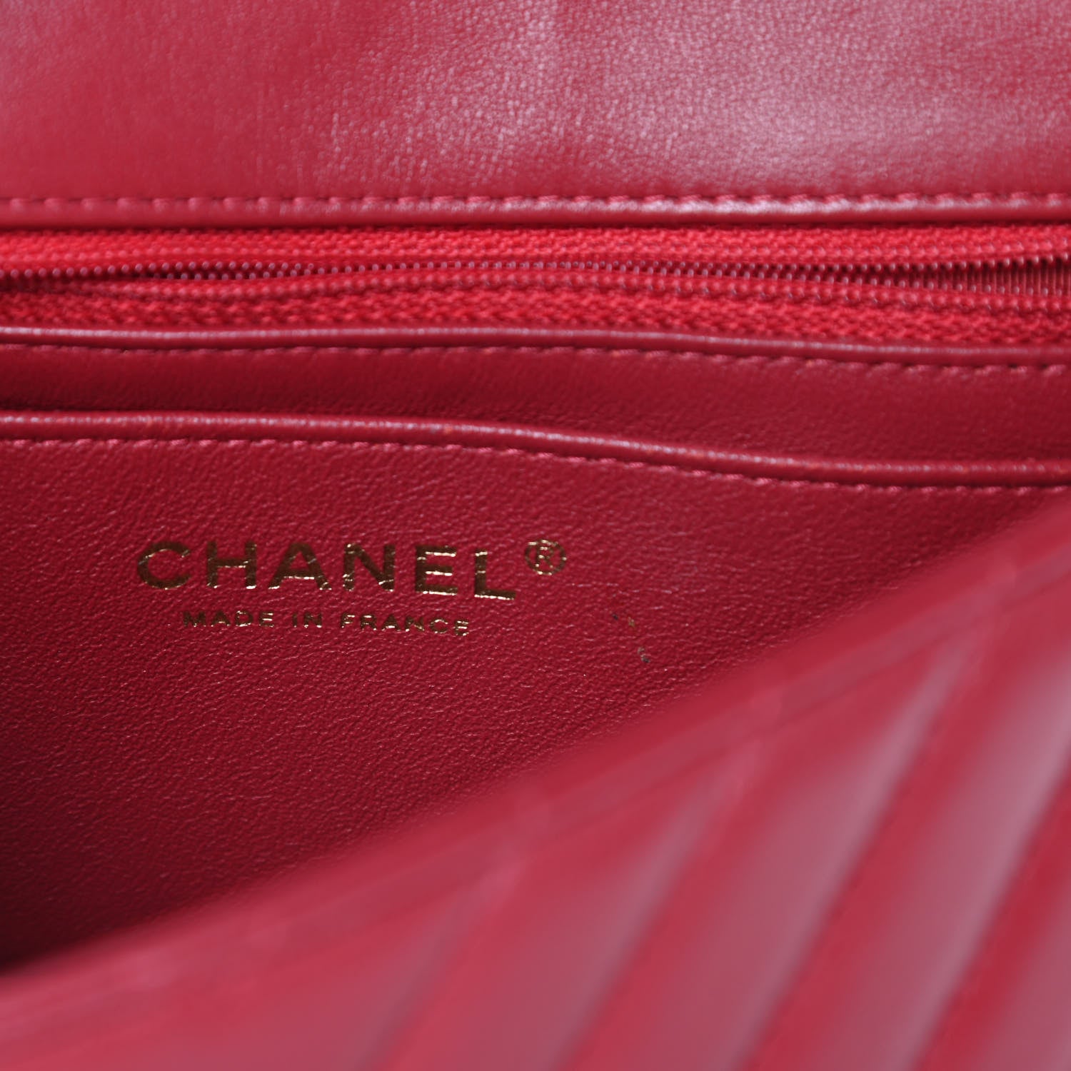 Chanel Lambskin Chevron Quilted Mini Rectangular Flap Red 6 of 20