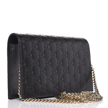 Gucci Guccissima Signature Bowy Chain Wallet Black 3 of 7
