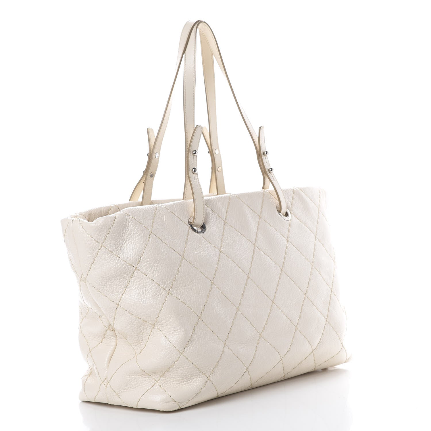 Chanel Glazed Calfskin Large On The Road Tote Ivory 2 of 14