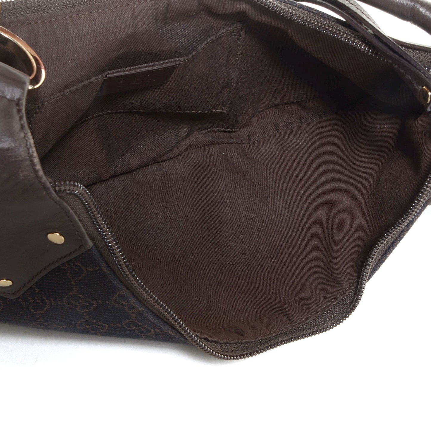Denim Monogram Half Moon Hobo Dark Brown