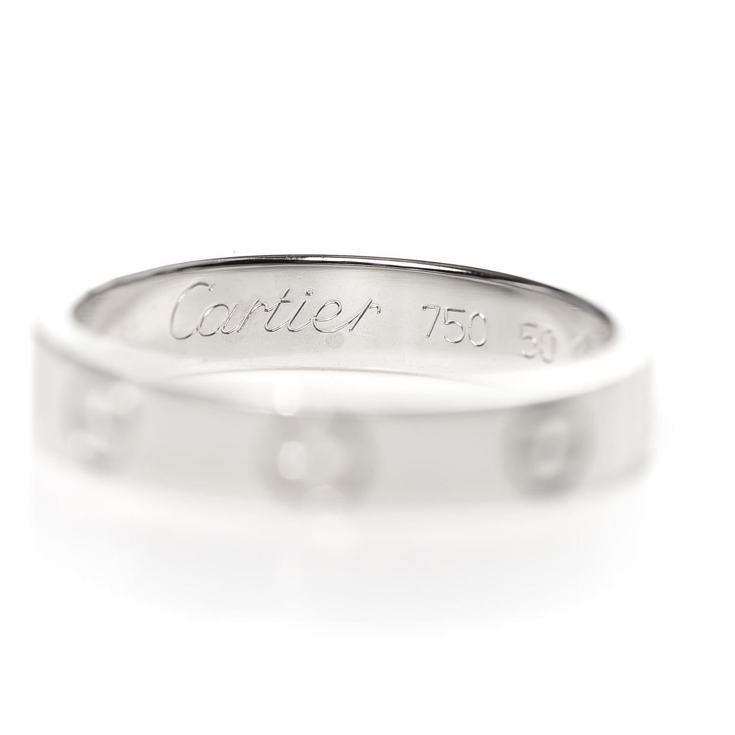18K White Gold 3.5mm LOVE Wedding Band Ring 50 5.25