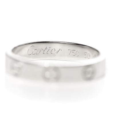 Cartier 18K White Gold 3.5mm LOVE Wedding Band Ring 50 5.25 4 of 7