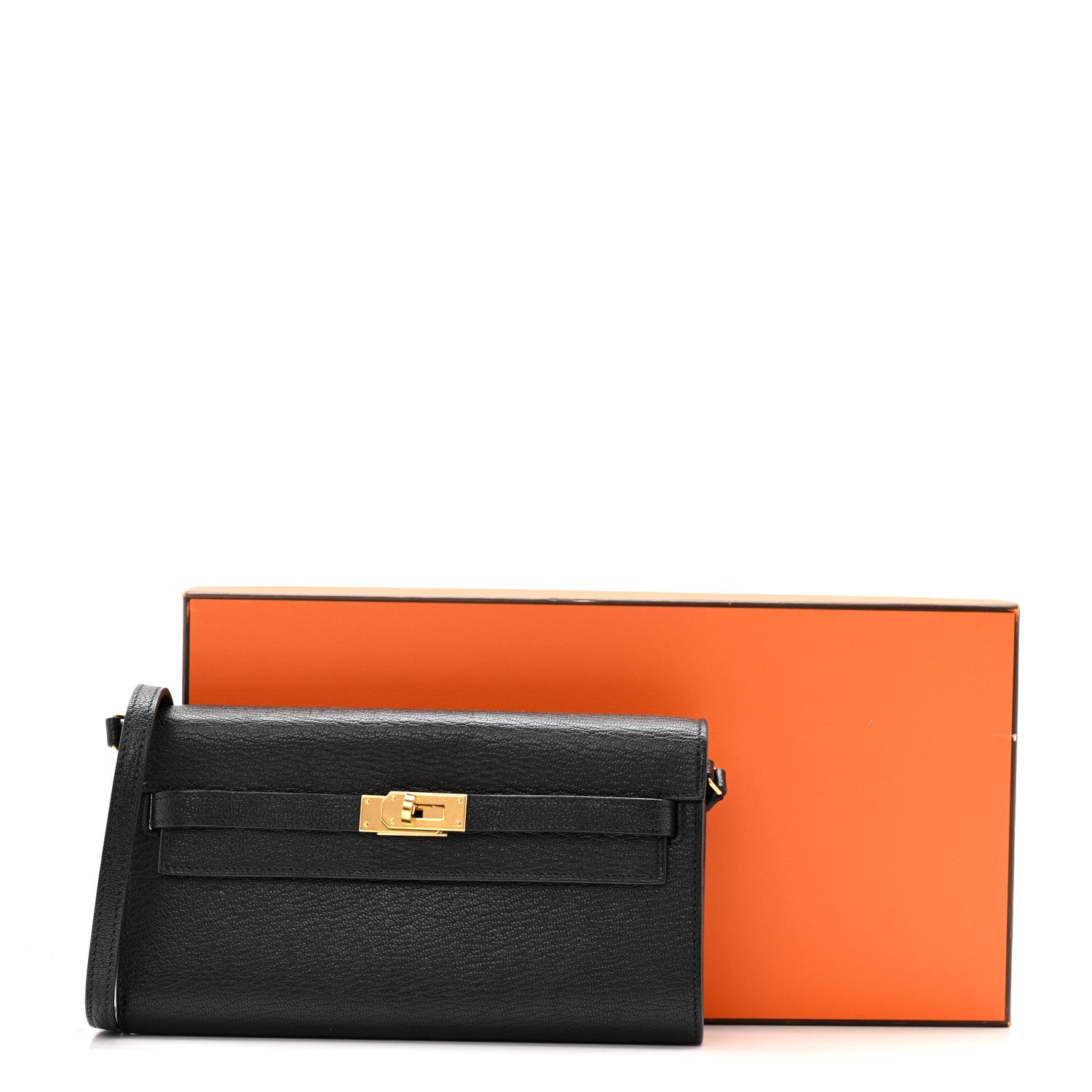 Hermes Chevre Mysore Kelly Wallet To Go Black 16 of 16