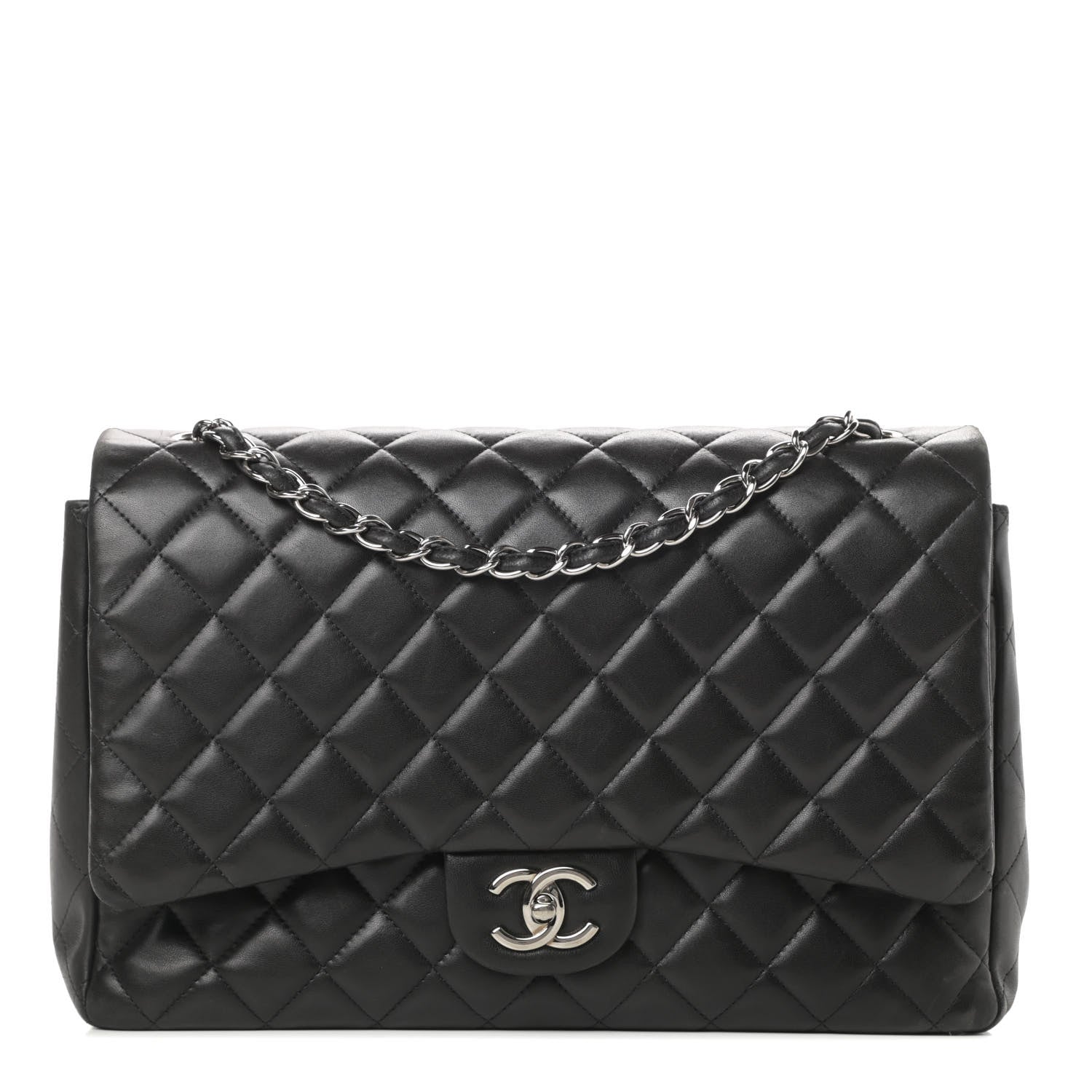 Chanel Lambskin Quilted Maxi Double Flap Black 1 of 21
