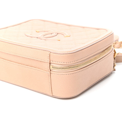 Chanel Caviar Quilted Medium CC Filigree Vanity Case Beige 9 of 10