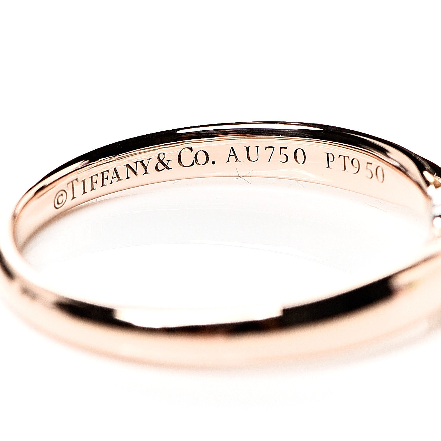 Tiffany 18K Rose Gold Platinum Diamond .22ct Harmony Solitaire Engagement Ring 52 6 4 of 5