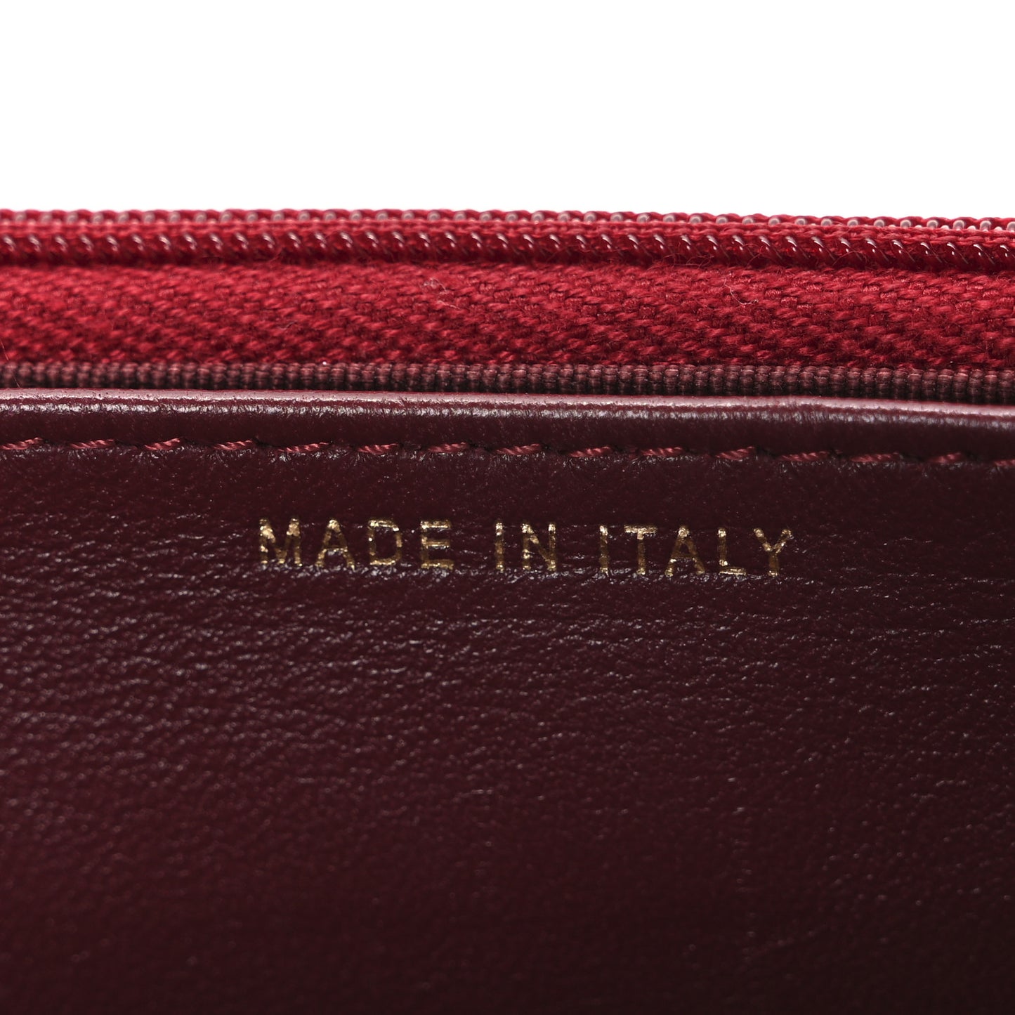 Lambskin Quilted Wallet On Chain WOC Dark Red