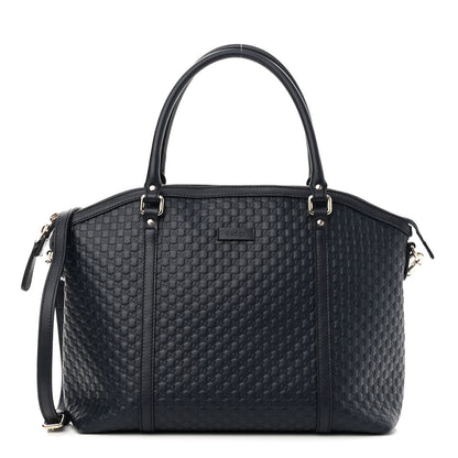 Gucci Soft Microguccissima Dome Satchel Navy 1 of 9