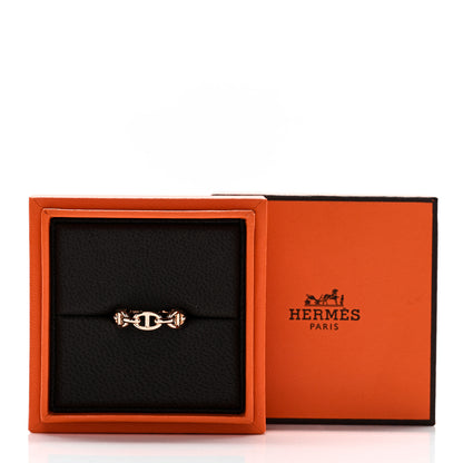 Hermes 18K Rose Gold PM Chaine d'Ancre Enchainee Ring 53 6.5 7 of 7