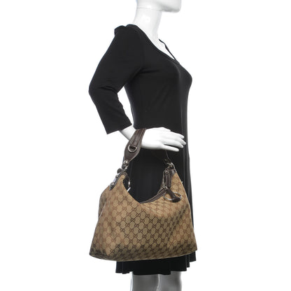 Gucci Monogram Medium Icon Bit Hobo Dark Brown 2 of 11