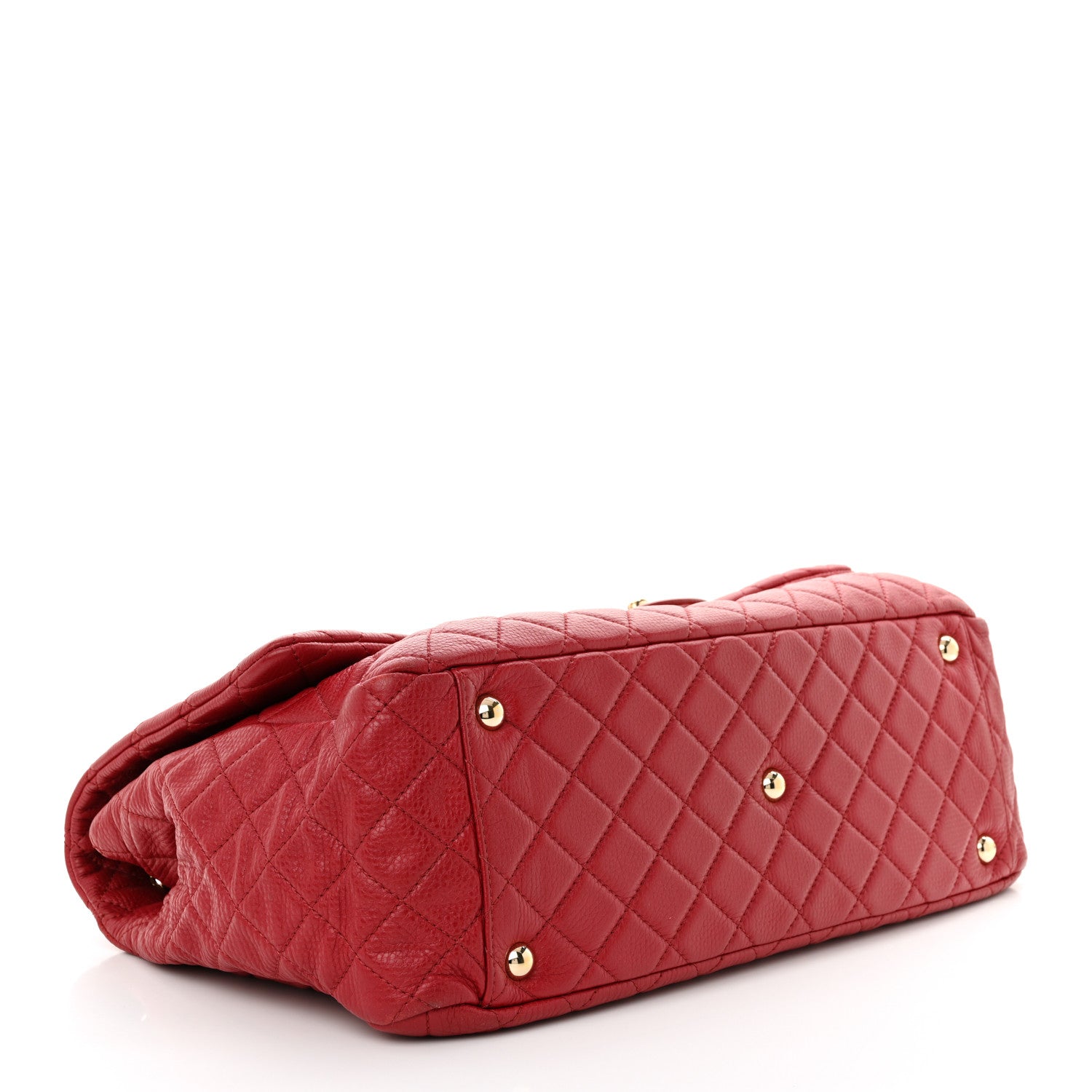 Chanel Calfskin Quilted XXL Travel Flap Bag Red 4 of 14