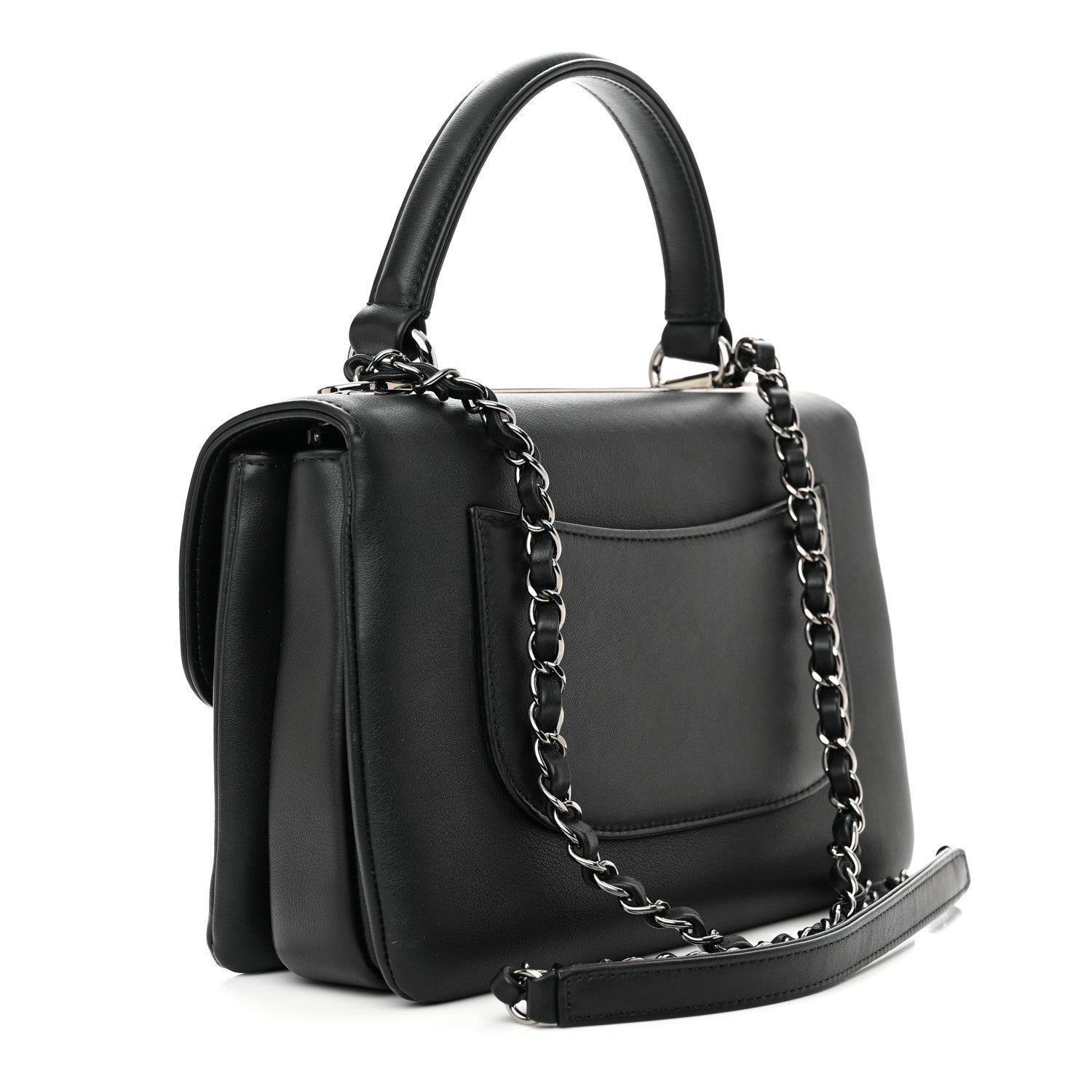 Chanel Calfskin Small Trendy CC Dual Handle Flap Bag Black 3 of 11