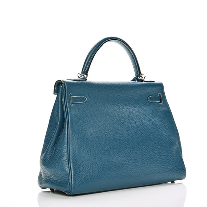 Hermes Taurillon Clemence Kelly Retourne 32 Blue Jean 3 of 40